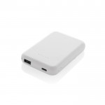 Powerbank inalámbrico magnético plástico reciclado 5.000 mAh color blanco