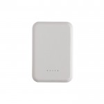 Powerbank inalámbrico magnético plástico reciclado 5.000 mAh color blanco tercera vista