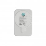 Powerbank inalámbrico magnético plástico reciclado 5.000 mAh color blanco cuarta vista