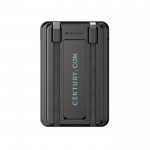 Powerbank 5 en 1 ecológica con cables de carga y soporte 5.000 mAh color negro vista con logo