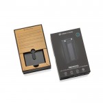 Powerbank 5 en 1 ecológica con cables de carga y soporte 5.000 mAh color negro vista con caja