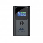 Powerbank de aluminio con carga rápida y pantalla HQ 10.000 mAh color gris vista con logo