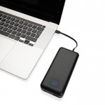 Batería externa con cable tipo C e iOS incorporados 20.000 mAh color negro tercera vista