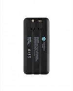 Batería externa con cable tipo C e iOS incorporados 20.000 mAh color negro quinta vista