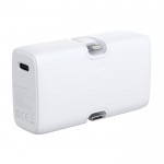 Powerbank de plástico reciclado con indicador de carga 20W color blanco