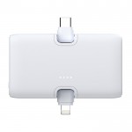Powerbank de plástico reciclado con indicador de carga 20W color blanco octava vista