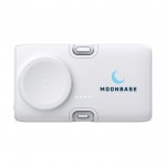 Cargador para reloj y varios dispositivos con potencia de 20W color blanco vista con logo