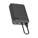 Batería externa con doble carga simultánea potencia 20W color negro cuarta vista