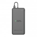 Powerbank ecológica para 2 dispositivos indicador de carga 20W color negro vista con logo