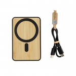 Powerbank magnético de bambú carga inalámbrica 5.000 mAh color negro