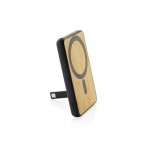 Powerbank magnético de bambú carga inalámbrica 5.000 mAh color negro tercera vista