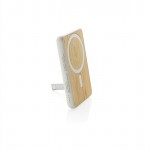 Powerbank magnético de bambú carga inalámbrica 5.000 mAh color blanco tercera vista