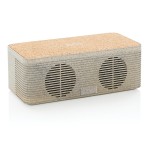 Altavoz de paja de trigo y corcho color beige