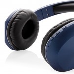 Auriculares bluetooth de diseño moderno color azul marino cuarta vista