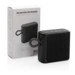 Altavoz impermeable bluetooth 5.0 color negro vista con en caja