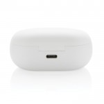 Auriculares de botón sin ruido color blanco quinta vista