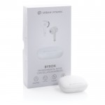 Auriculares de alta calidad color blanco vista con en caja