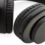 Auriculares inalámbricos de aluminio reciclado color gris oscuro sexta vista