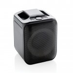 Set de karaoke de plástico reciclado con dos micros y altavoz 5W color negro tercera vista