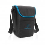 Bolsa nevera para 6 latas o 2 botellas color negro vista con logo