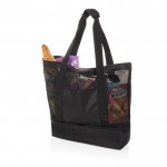 Elegante bolsa nevera 2 en 1 de RPET con forro de PEVA de 20L color negro