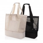 Elegante bolsa nevera 2 en 1 de RPET con forro de PEVA de 20L color negro vista general
