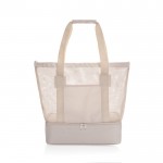 Elegante bolsa nevera 2 en 1 de RPET con forro de PEVA de 20L color beige segunda vista