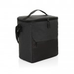 Bolsa térmica RPET con bolsilo frontal y capacidad hasta 12 latas color negro