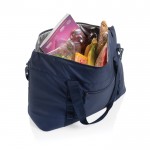Bolsa térmica XL de RPET con dos asas y correa de hombro 30L color azul marino quinta vista
