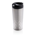 Taza con función termo y forma geométrica color plateado