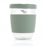 Vaso takeaway personalizable de calidad color verde menta vista con logo