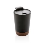 Tazas termo personalizadas base de corcho color negro