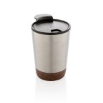 Tazas termo personalizadas base de corcho color plateado