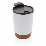 Tazas termo personalizadas base de corcho color blanco