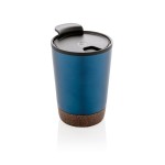 Tazas termo personalizadas base de corcho color azul
