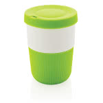 Taza take away con logo sostenible color verde