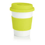 Taza con tapa para merchandising color verde lima