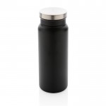 Botella de acero reciclado con tapón original color negro quinta vista