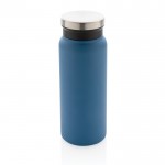 Botella de acero reciclado con tapón original color azul quinta vista