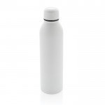 Botella promocional de acero reciclado color blanco quinta vista