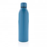 Botella promocional de acero reciclado color azul segunda vista