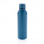 Botella promocional de acero reciclado color azul quinta vista