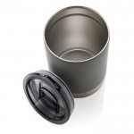 Vaso termo de acero reciclado color gris oscuro cuarta vista
