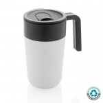 Taza fabricada en plástico reciclado y metal color blanco