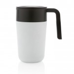Taza fabricada en plástico reciclado y metal color blanco segunda vista