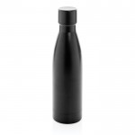 Elegante botella metálica de acero reciclado color negro quinta vista
