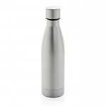 Elegante botella metálica de acero reciclado color gris quinta vista