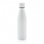 Elegante botella metálica de acero reciclado color blanco quinta vista