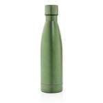 Elegante botella metálica de acero reciclado color verde oscuro segunda vista