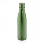 Elegante botella metálica de acero reciclado color verde oscuro quinta vista